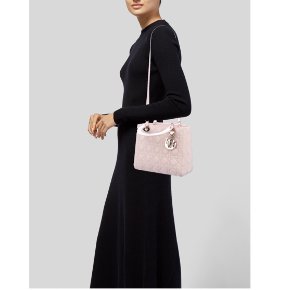 SOLD - Dior Quilted Cannage Pink Medium Lady Dior - Picture 8 of 8